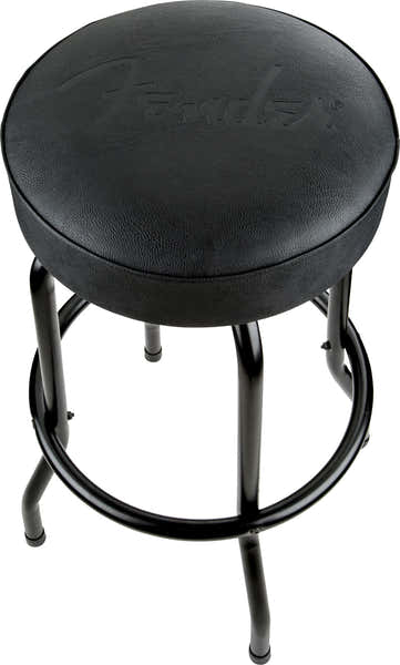 Taburete de bar con logotipo negro en relieve Negro-Negro 30"