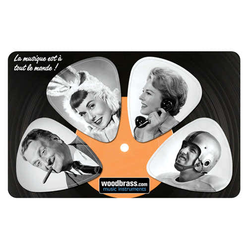 Pikcard Fifties Woodbrass Tarjeta 4 Púas Desmontables
