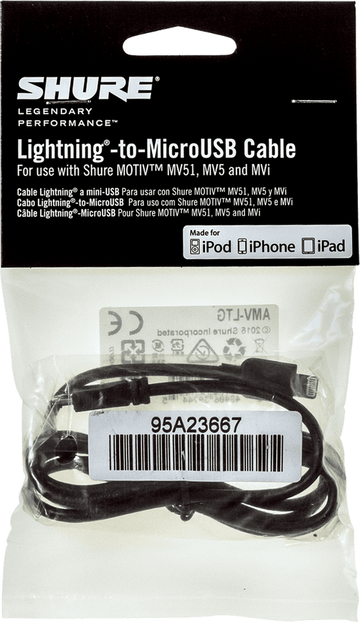 MICRO USB - LIGHTNING CABLE 38 CM