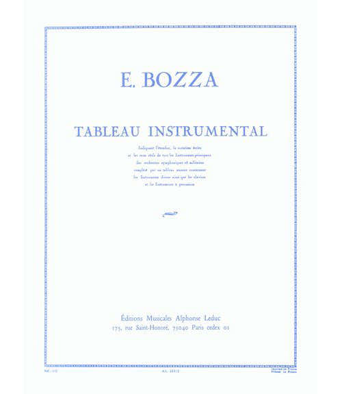 Bozza E. - Tableau Instrumental