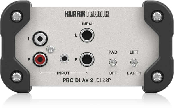 Klark Teknik Pro DI AV 2 DI 22P - Caja de DI Estéreo Pasiva