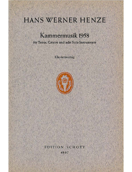 Henze - Kammermusik 1958 - Tr Guitare Et 8 Solo-Instruments