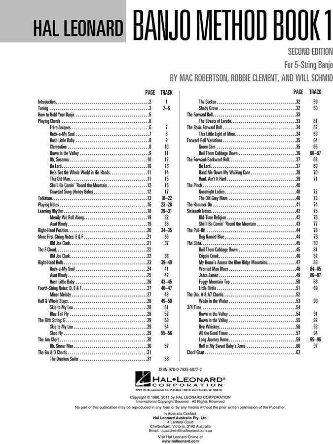 Hal Leonard Banjo Method Vol. 1 5-String Banjo - Version anglaise