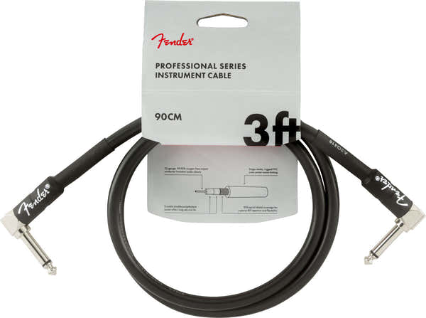 Fender PROFESSIONAL INSTRUMENT CABLES ANGLE/ANGLE 3' BLACK