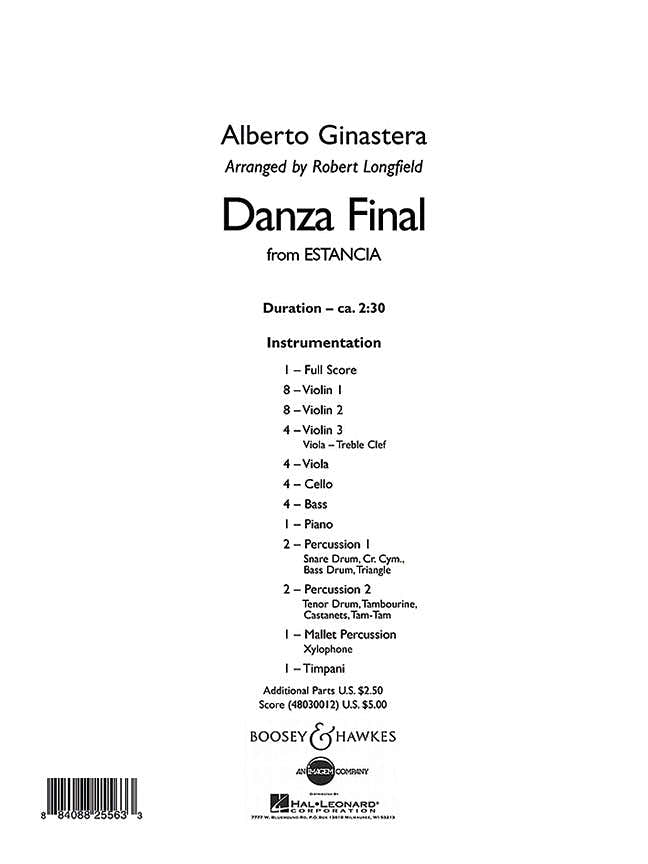 Ginastera - Danza Final - String Orchestre et Percussion