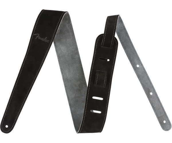 2" Correa de ante negra/gris reversible