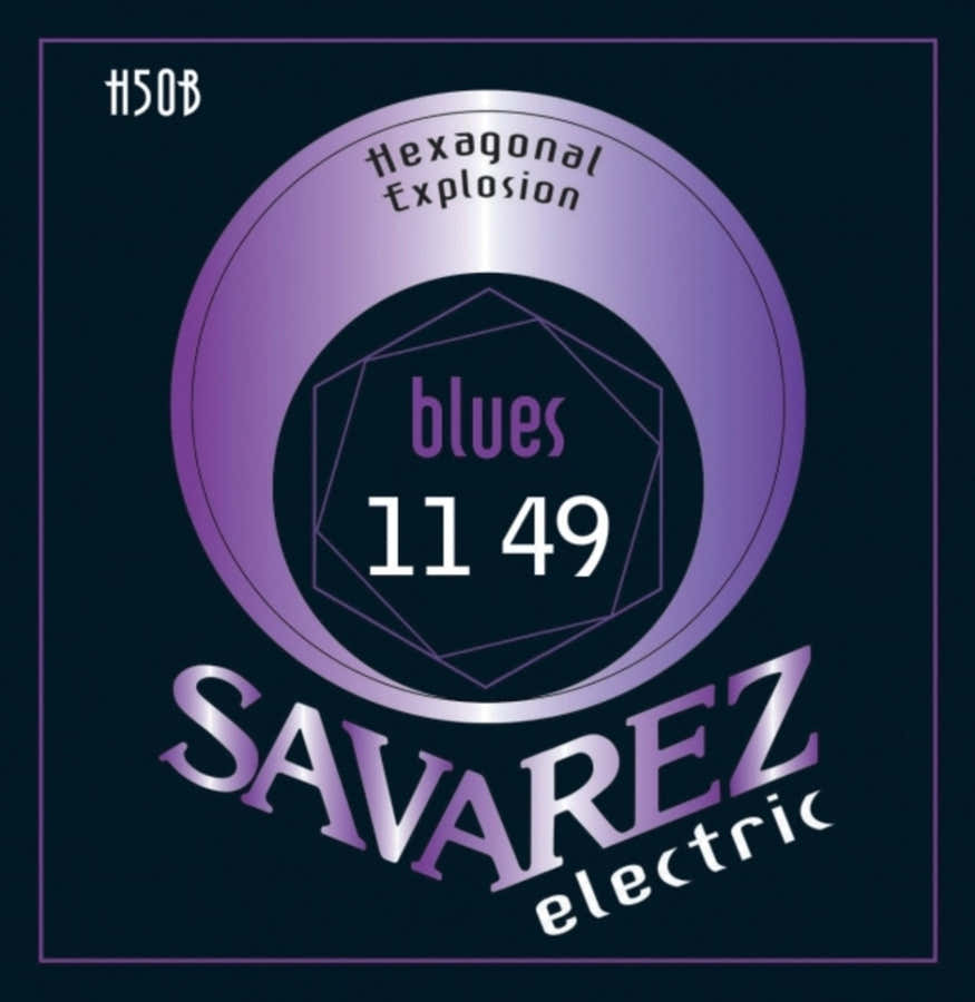 SAVAREZ STRINGS FOR ELECTRIC GUITARS HEXAGONAL EXPLOSION NICKEL BLUES .011-.049