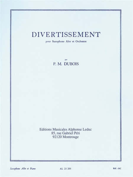 Divertissement For Saxophone And Orchestra