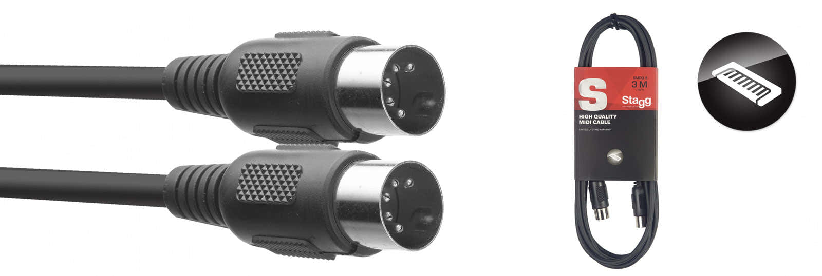 SMD3 E CABLE MIDI DIN/DIN (M/M) 3 M CONNECTEURS EN PLASTIQUE