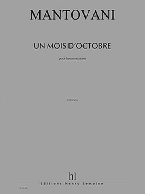 Mantovani - Un Mois D'octobre - Basson et Piano