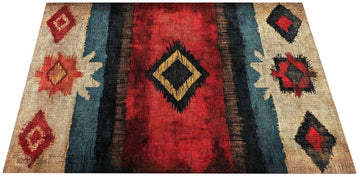 EART185-RED - Alfombra de Escenario / Baterà­a Native American 1.85 x 1.60m Antideslizante - Roja
