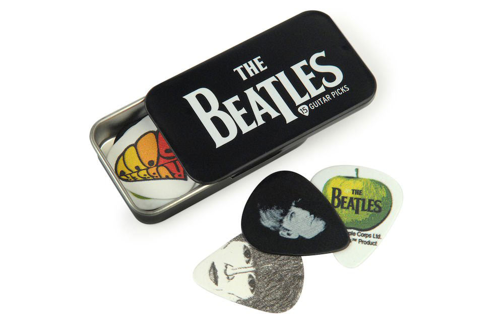 Beatles Signature Latas de púas de guitarra Logotipo 15 púas