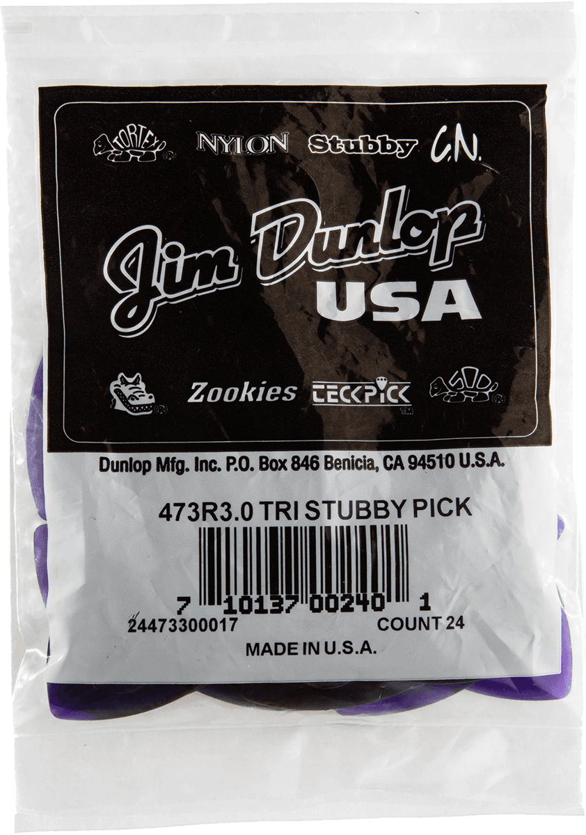 Dunlop 24 x 3,00mm Triangle Stubby Morado oscuro
