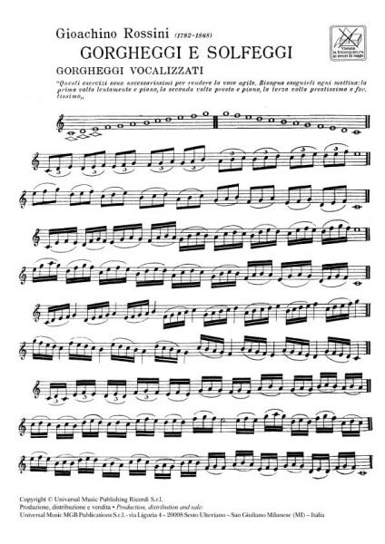 ROSSINI G. - GORGHEGGI E SOLFEGGI PER RENDERE LA VOCE AGILE E IMPARARE - CHANT ET PIANO