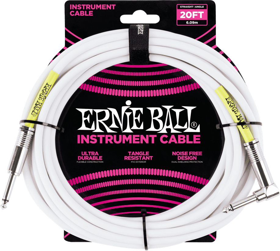 Cables De Instrumento Classic Jack/Jack Acodado 6M Blanco