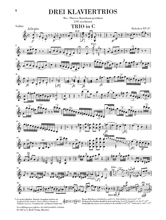 Haydn J. - Piano Trios Volume V