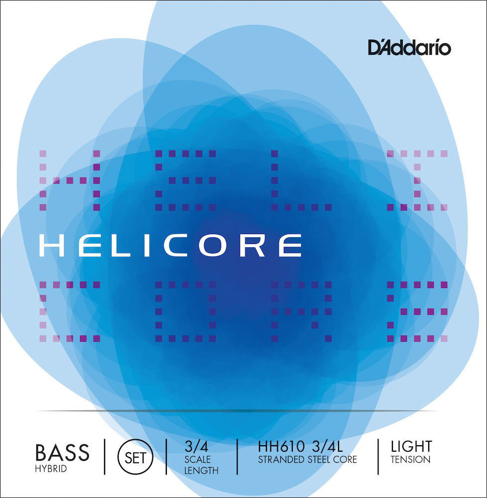 D'ADDARIO SET OF STRINGS FOR HYBRID DOUBLE BASS HELICORE 3/4 NECK TENSION LIGHT