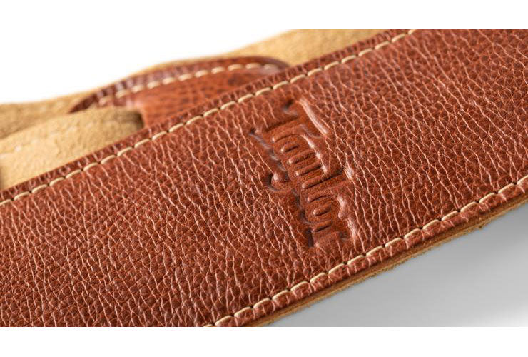 STRAP MEDIUM BROWN LEATHER SUEDE BACK 2.5"