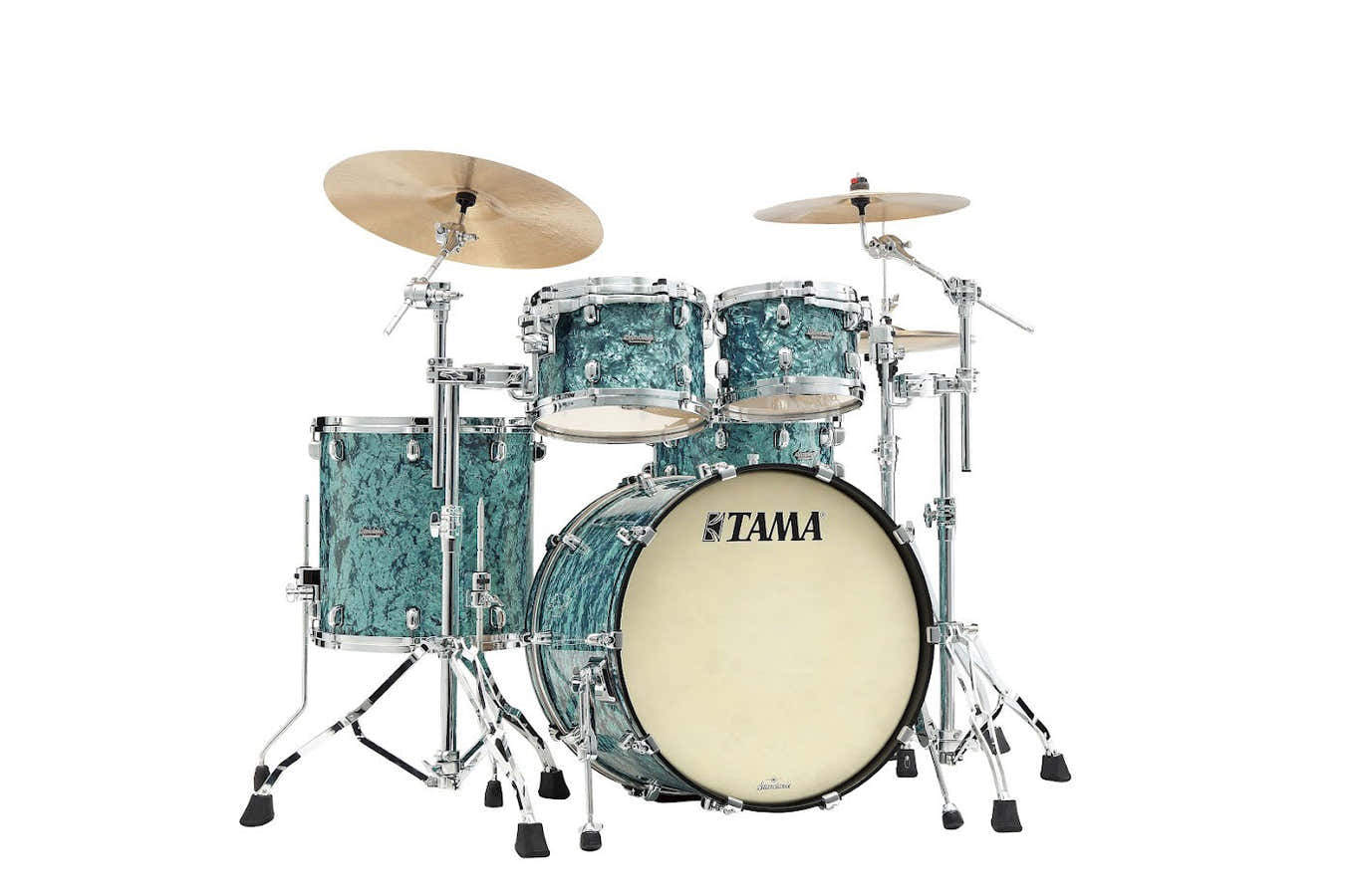 STARCLASSIC MAPLE STAGE 22 DRUM KIT CHROME SHELL HARDWARE TURQUOISE PEARL