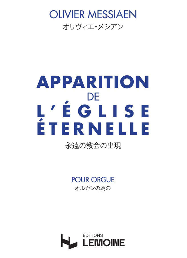 Messiaen Olivier - Apparition De L'eglise Eternelle - Orgue