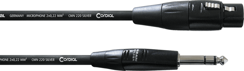 Cordial Cable de Audio XLR Hembra/jack Estéreo 3 M