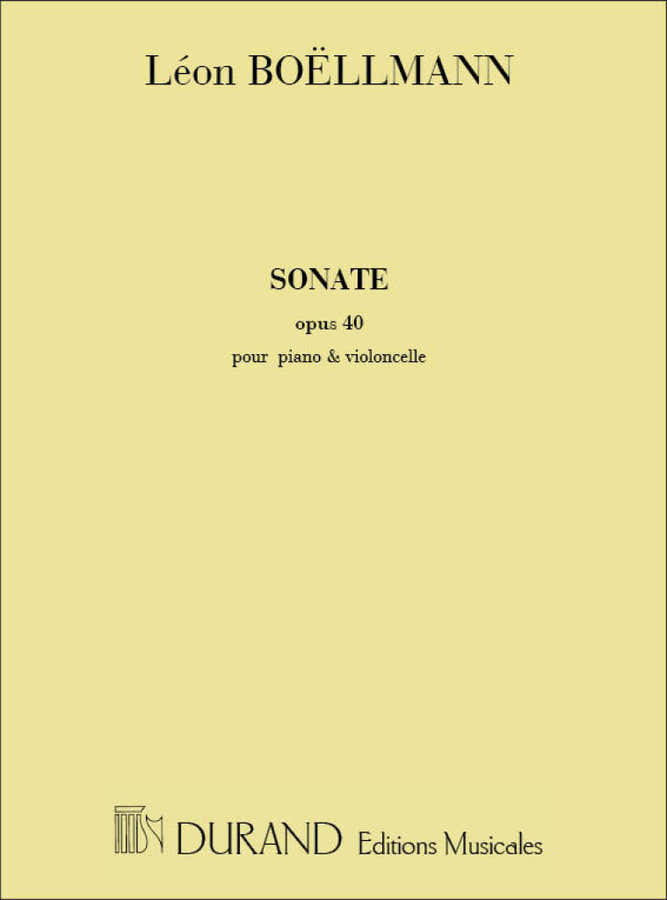 Boellmann L. - Sonate Opus 40 - Violoncelle et Piano