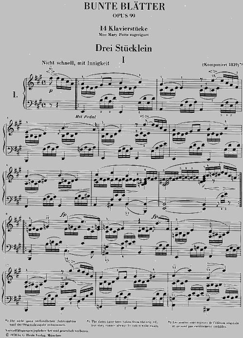 Schumann R. - Hojas coloreadas (Bunte Blätter) Op. 99