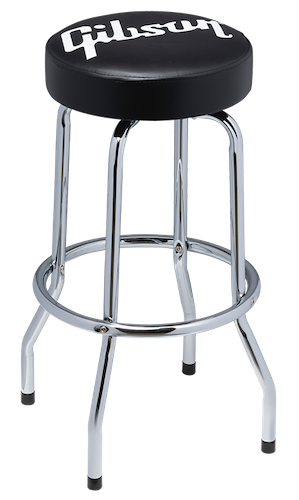 Gibson Accessories Home Office And Studio Premium Playing Stool Standard Logo Tall Chrome
