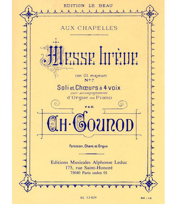 GOUNOD CHARLES - MISA BREVE - CANTO/PIANO