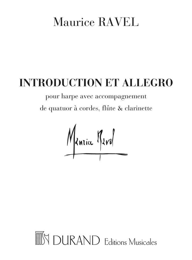 RAVEL M. - INTRODUCTION ET ALLEGRO - HARPE AVEC ACCOMPAGNEMENT