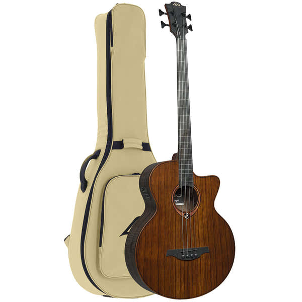 Lâg Basse Acoustique Fretless Jumbo Pan Coupé Electro, avec housse
