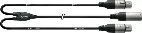 Cable Y XRL Macho / 2 XLR Hembras 30 CM