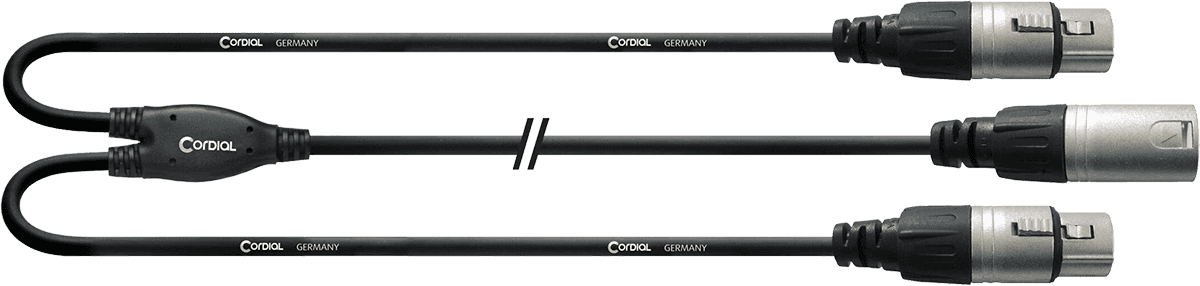 Cable Y XRL Macho / 2 XLR Hembras 30 CM