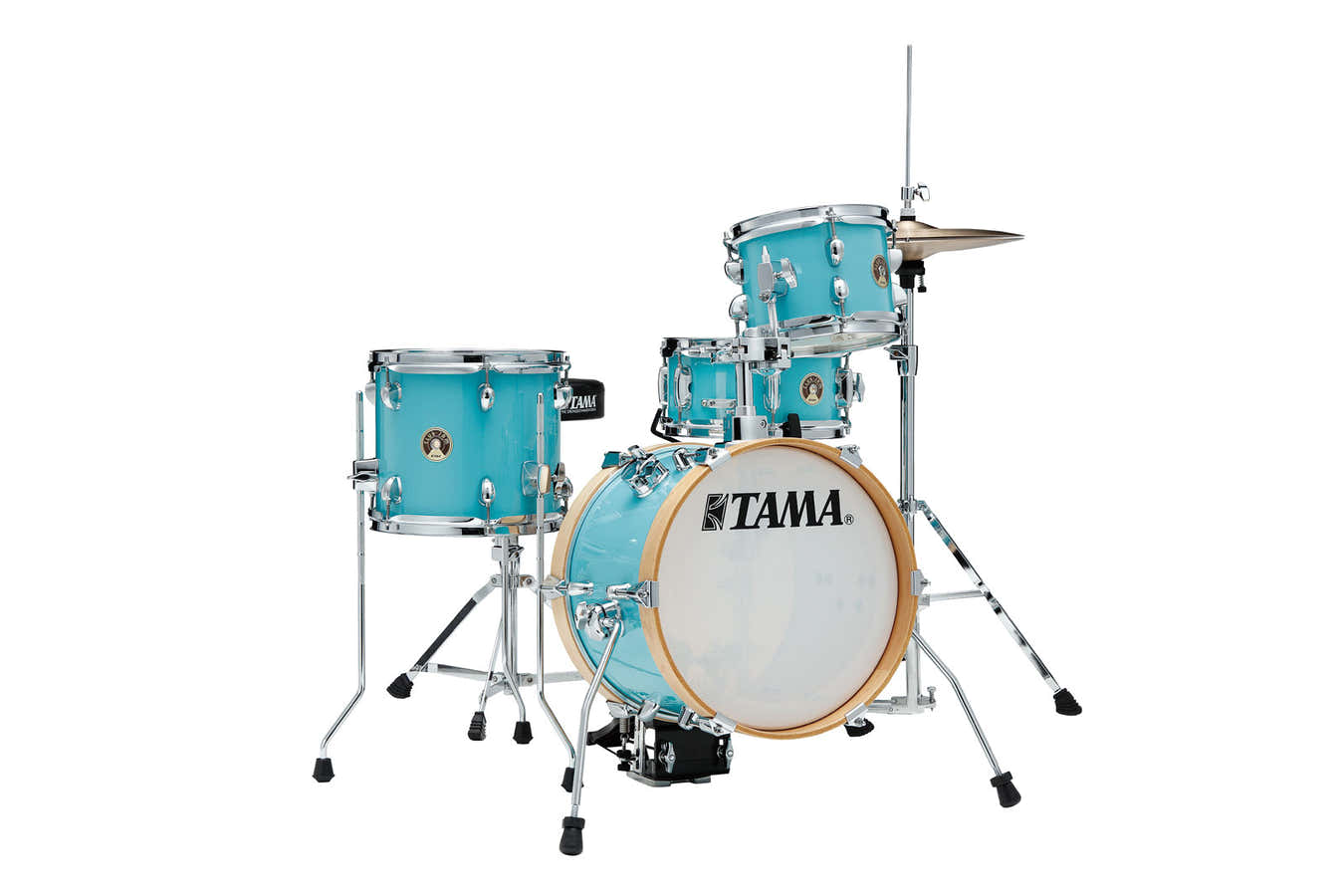 CLUB-JAM FLYER 4-PIECE COMPLETE KIT WITH 14" BASS DRUM AQUA BLUE
