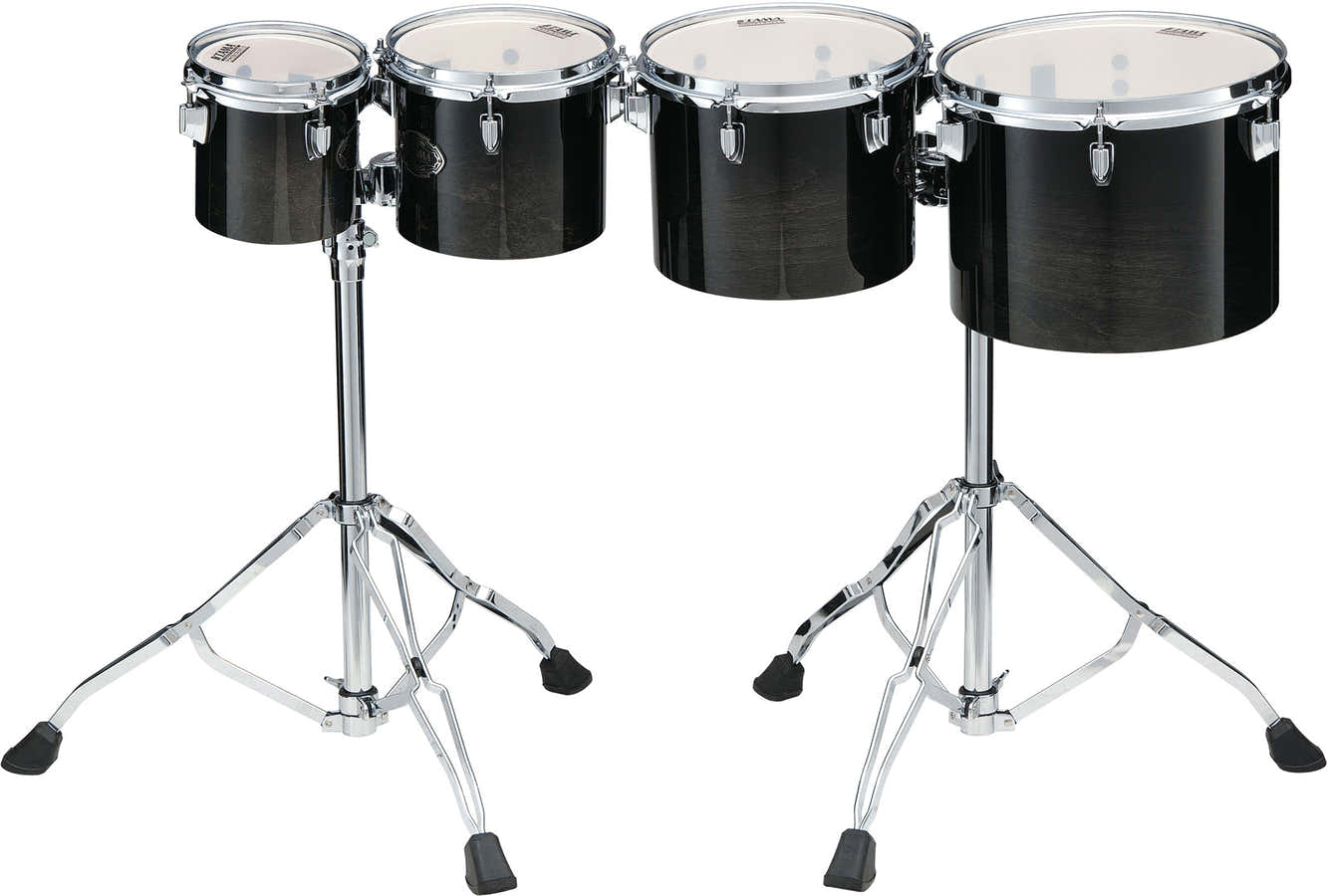 HIGH-PITCHED 4PC SINGLE HEAD CONCERT TOM SET TRANSPARENT BLACK FADE