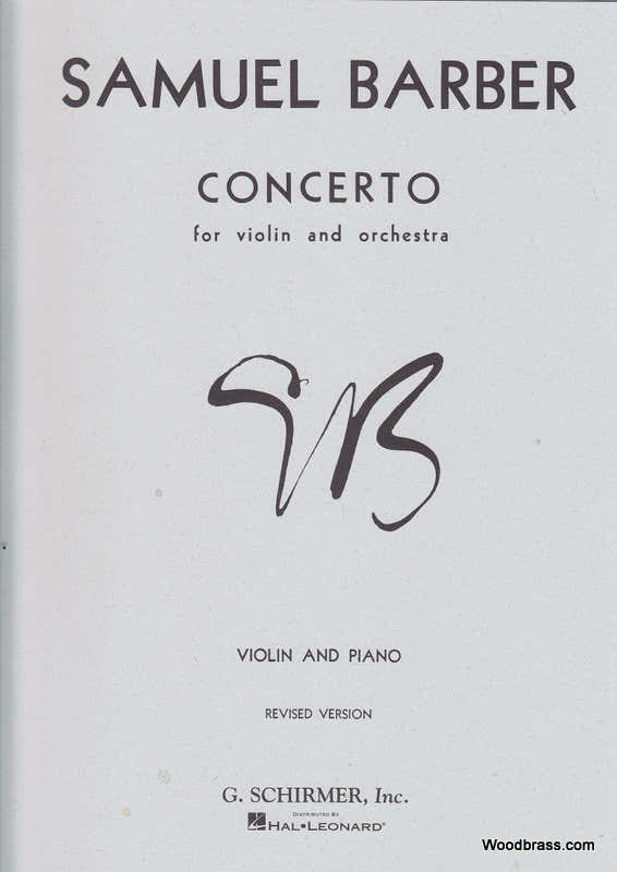 BARBER S. - CONCERTO FOR VIOLIN AND ORCH - VIOLON & PIANO)