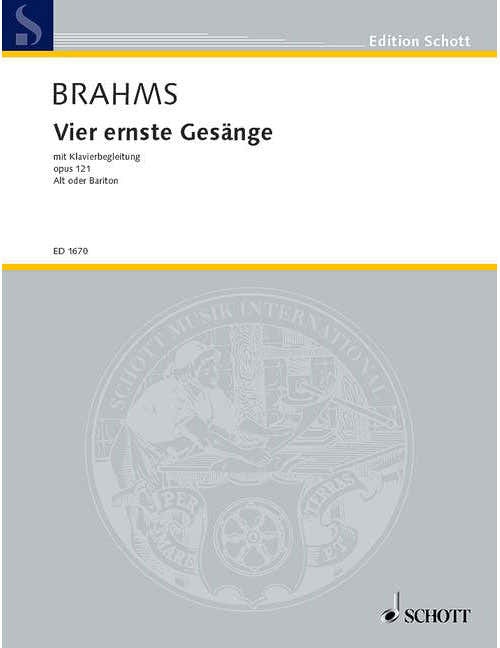 Brahms - Vier Ernste Gesänge Op. 121 - Voice (alto Ou Baritone) (ouiginal) et Piano