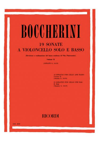 Boccherini L. - 19 Sonatas Vol. II G.10-19 - Violoncelle et Piano