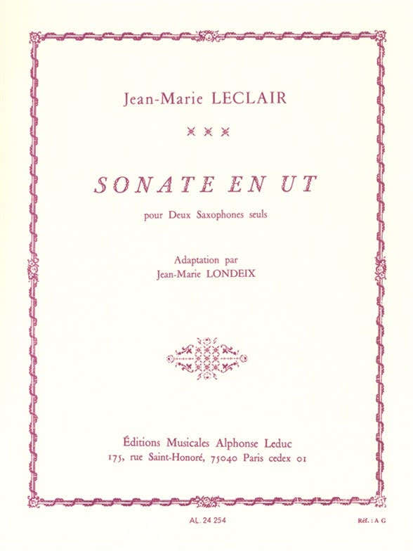 Sonata en Ut pour deux saxophones seuls