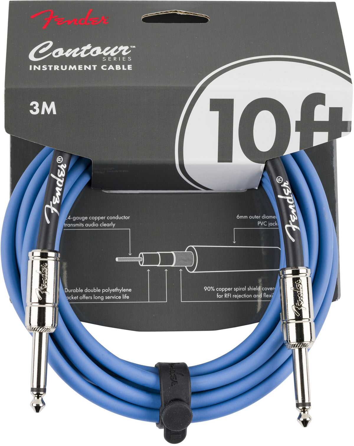 Fender Contour 10' Cable Lake Placid Blue