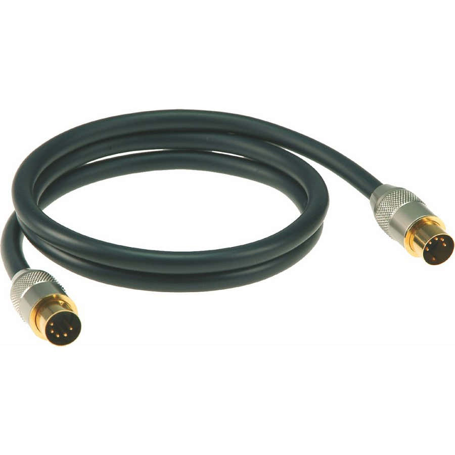 MIDI CABLE BLACK PRO 6M DIN 5 - DIN 5 180 GOLD CONTACT