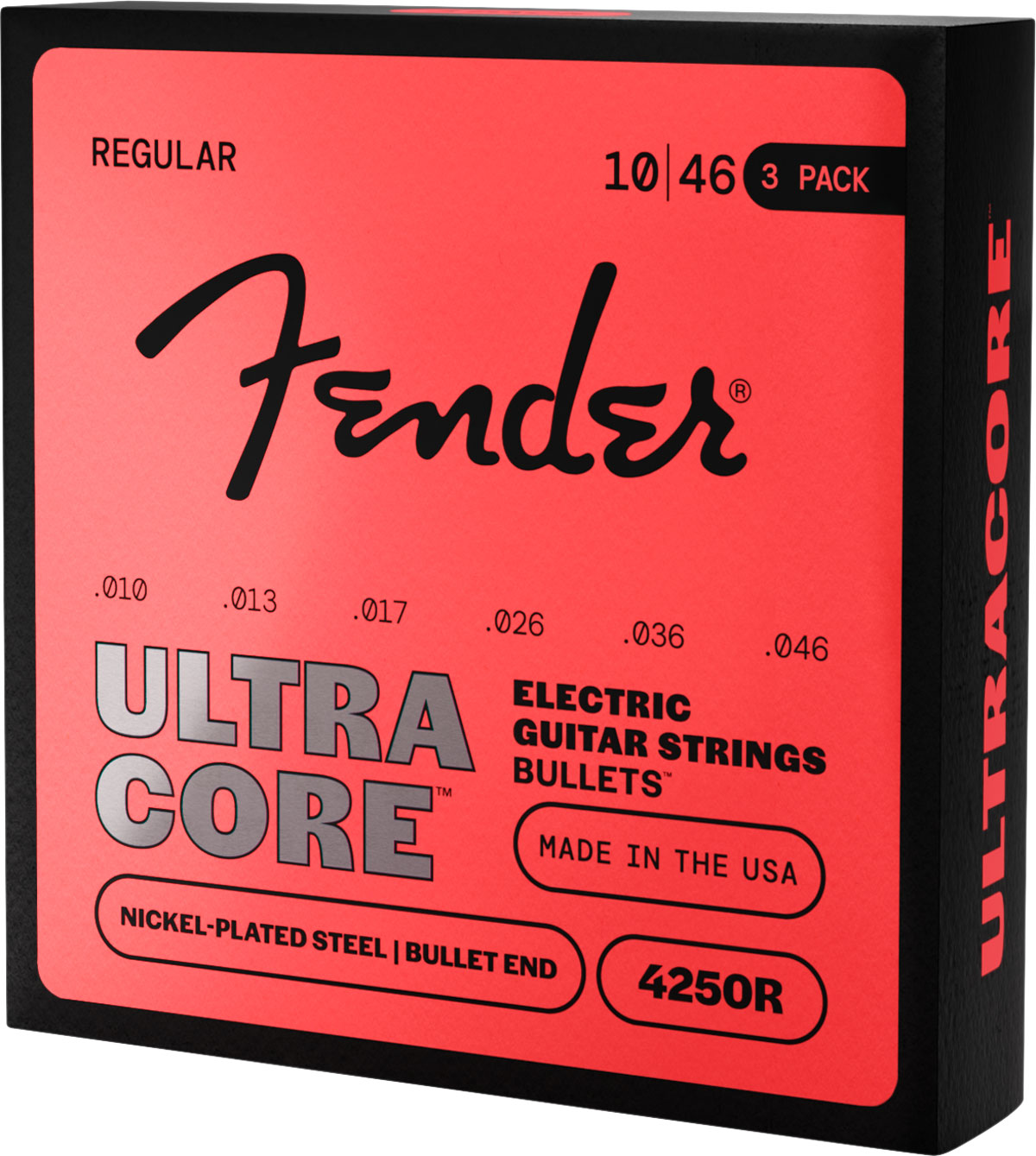 Ultracore acero niquelado, extremo de bala, 4250R 10-46, (6) paquete de 3