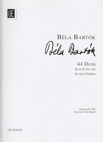 Bartok B. - 44 Duos Vol. 2 - 2 Violons