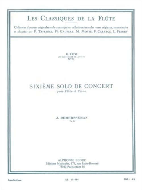 Demersseman J. - Sixieme Solo De Concert Op.82 - Flute