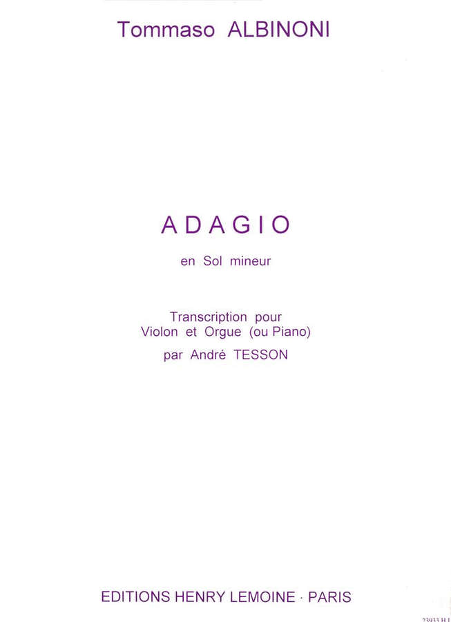 Albinoni Tomaso - Adagio - Violon Piano