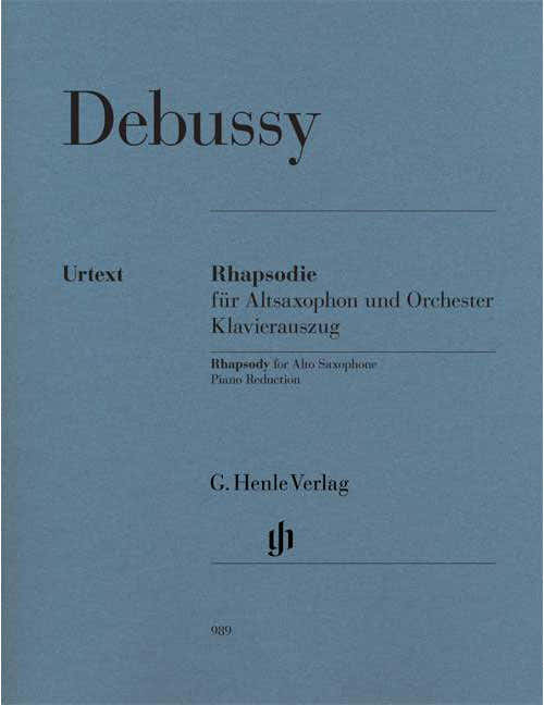 DEBUSSY CLAUDE - RHAPSODY FOR ALTO SAXOPHONE AND ORCHESTRA - SAXOPHONE PIANO