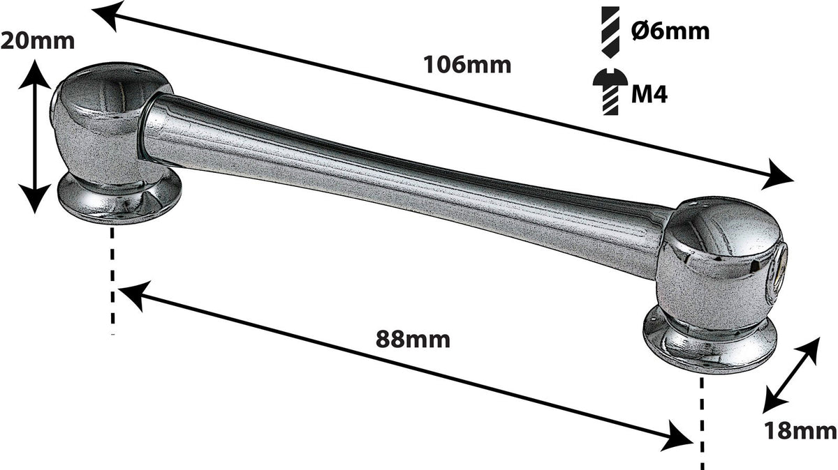 TL11D88-BK TUBE LUG BLACK 88MM DOUBLE ENDED X1