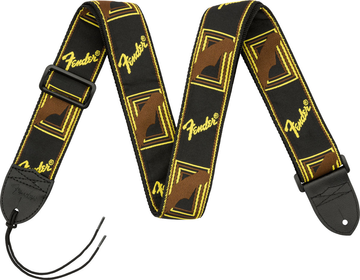 Fender 2 Correa monogramada Negro/Amarillo/Marrón
