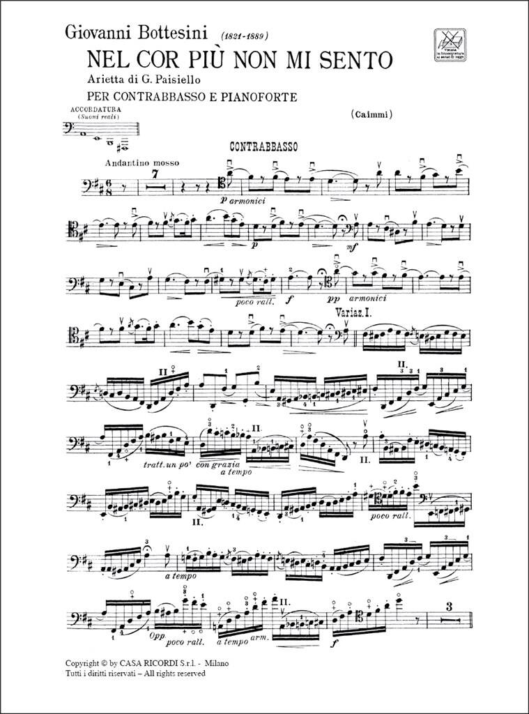Bottesini - Nel Cor Piu Non Mi Sento (arietta Di G. Paisiello)