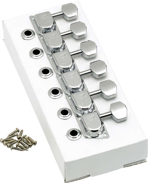 70S "F" STYLE STRATOCASTER/TELECASTER TUNING MACHINES CHROME (6)